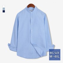 가이스토리 남성용 긴팔 차이나넥 빅사이즈 남방 로망 차이나넥 셔츠