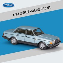 Welly 볼보 240 GL 세단 1:24 다이캐스트 모형, 블루