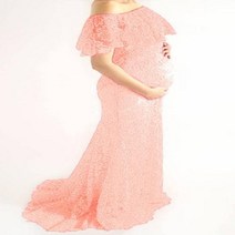 만삭 사진 원피스 여성용 오프 숄더 촬영 출산 드레스 레이스 프릴 소매 맥시 가운 임신 베이비 샤워 드레스