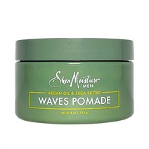 Shea Moisture SheaMoisture Men Waves 포마드 아르간 오일 시어 버터 - 곱슬머리 제어 웨이브용 헤어 케어 스타일링 제품 남성용 왁스 118.3ml(4온