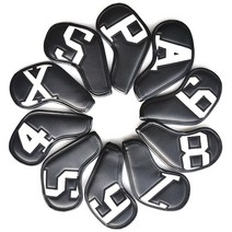 아이언 커버 세트 골프채 헤드커버 10개 세트, 빅넘버, 빅넘버 블랙