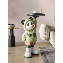 팬더 협탁탁자 사이드테이블 고양이트레이 고양이조명, 팬더-핑크