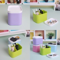 마트498 파스텔 화장품정리함 2칸 화장품매대 아크릴정리함 악세사리케이스 립스틱정리함 진열다이 데스크정리