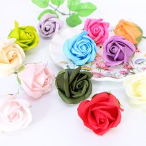 비누꽃 장미 낱개판매 비누꽃 도매, #03 옐로화이트