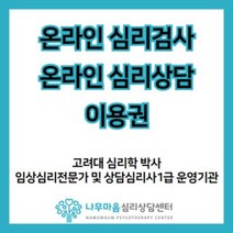 온라인 심리검사/심리상담 이용권, 1. [기본] 성격 및 정서 검사, 해석상담 포함 [대면]