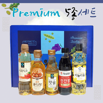 선물세트[명품 프리미엄-5종]선물세트/선물세트/천일염/식용유/설날선물세트/명절선물세트/소면[효정무역], 청정원카놀라유(2P)