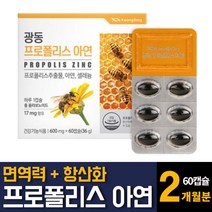 호주산 프로폴리스 아연 항산화 면역력강화 높이는 좋은영양제 몸속에 만성 염증 향균작용 제거 60캡슐 1개