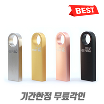 USB메모리 한개도 무료각인 학교 로고, 64GB, 골드