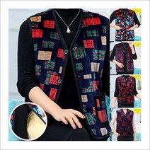 유끼유내 유니크 패턴 디자인 야외 등산 낚시 야외 스포츠활동 융털 패딩 여성 방한 조끼