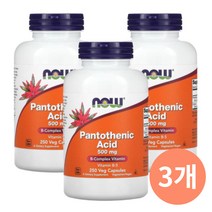 나우 푸드 판토텐산 비타민 B5 비건 500mg 250베지캡슐 3개 세트, 250정