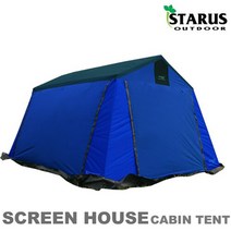 스크린하우스캐빈텐트 7-10 인용 2022년형 /4방향출입 3방향차양, BLUE + D/GREEN, 옵션선택