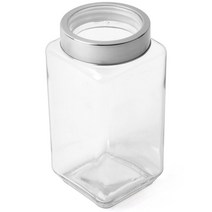 토탈하우스 클린 사각캐니스터 클리어 유리밀폐병 1P 1000ml 투명창뚜껑 투명창 유리병 1842