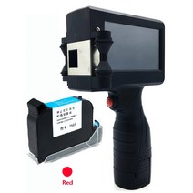레이저커팅기 레이저가공기 아크릴조각기 휴대용 잉크젯 프린터 1/2 인치 터치 코더 라벨 인쇄 기계 USB 가져 오기 QR/바코드/날짜/로고 12.7mm, [01] 레드 ink  Printer, [02] UK Plug