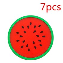 7 pcs 과일 모양 실리콘 컵 패드 슬립 절연 패드 컵 매트 홀더 오렌지수박카람볼라드래곤 과일 도매 스토어 255, 수박