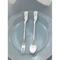 장미 각인 무광 스텐 디저트 스푼 포크 잘팔리는 예쁜, 티포크, 1개