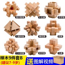 교육완구 느티나무 목재 3D 입체퍼즐 고리풀기 두뇌 트레이닝 놀이교구, 느티나무 9종 세트 (7-9세), 1개