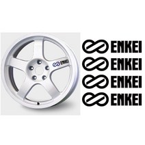 ENKEI 엔케이 휠 스티커 림 데칼 4장 한셋트, 대, 옐로우