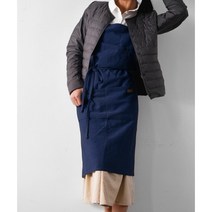 모올글래드 데님 앞치마 캐주얼 롱 앞치마 남녀공용 데일리 앞치마, 데님 앞치마 (스커트 다크블루)