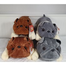불독 인형 베개/동물 베개/강아지인형/강아지베개, 대형, 회색