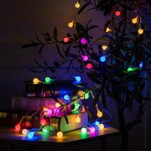 크리스마스 소품 트리 벽장식 겨울감성 LED 앵두알전구, 혼합컬러