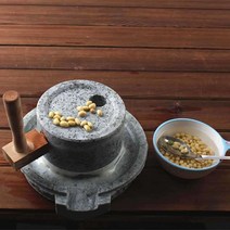 가정용 두부기계 죽만드는 기계 두유 콩물 제조 맷돌, 천연석 연마 상판 25cm 하판 35cm