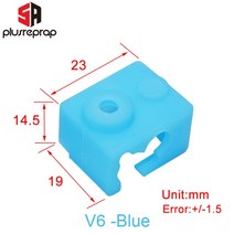 3D프린터부품 V6 볼케이노 MK8/MK9/CR10/CR10S 용 3D 프린터 부품 실리콘 양말 가열 블록 보온 커버, 04 V6 -Blue