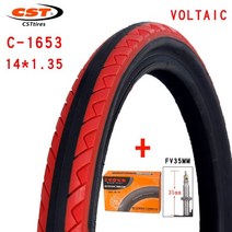 자전거 타이어 로드CST VOLTAIC-소형 휠 직경 14 인치 14x1.35 60TPI 접이식 타이어 C1653 16X1.35 펑크, c1653 레드 fv35