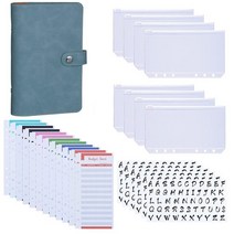 다이어리 돈 예산 플래너 바인더 지퍼 봉투 현금 A6 노트북 정리함, [16] Cyan-blue