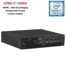 M4 미니 PC 인텔 6 기가비트 NIC i7 7500U /6500U/6600U 스레드 소형 데스크탑 컴퓨터 4K HDMI VGA c타입 USB 3.0 WiFi 5, [02] 6500U 6600U, [04] EU, [01] 0GB 0GB