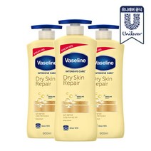 바세린 드라이 스킨 리페어 바디로션, 600ml, 3개