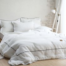 리네아 여름 시어서커 스프레드 이불 침구, 화이트