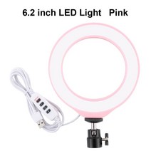 PULUZ-라이브 방송용 LED 링 라이트 Tiktok YouTube 비디오 촬영 셀카 필 4.7 인치/6.2 인치 사진 조명, 6.2inch light Pink