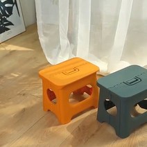 접이식간이의자 접는의자 플라스틱 폴딩의자체어 접이식발판 간의의자, 옐로우(대)