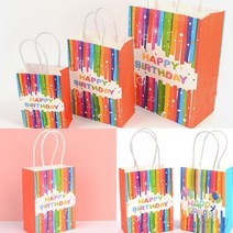 리시안제이 레인보우 생일축하 종이 선물백 독특한쇼핑백 사각종이봉투, 대 도트