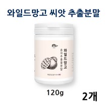 와일드망고 씨앗 종자 추출분말 가루 와일드망고차 아디포넥틴 랩틴 미국, 2개, 120g 1통