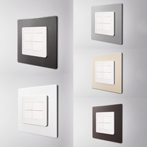 4구 6구 스위치 커버 벽지 손때방지 접착식 스위치 보호, 4-6구 매트 브라운