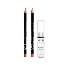 NYX PROFESSIONAL MAKEUP 슬림 립 펜슬 오래 지속되는 크리미 라이너 에버, 1 Count (Pack of 3), 3개 팩 (슬림 립 펜슬 - Peakabo