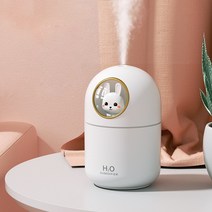 USB 미니 가습기 LED 무드등 탁상용 실내용, 토끼