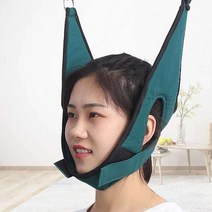 목견인치료기 경추 견인기 목 디스크 교정기 보호대, 검은색 가죽(두꺼워짐)