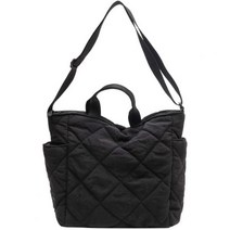 정품 여성용 누비 토트 백 경량 퍼퍼 숄더 호보 크로스 바디 캐주얼 나일론 패딩 핸드백