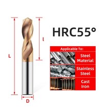 목재드릴비트 CNC 55 ° 카바이드 드릴 비트 메탈 텅스텐 스틸 트위스트 금속 가공 선반 도구 1.0-20.0mm, 01 HRC55_45 4.9mm