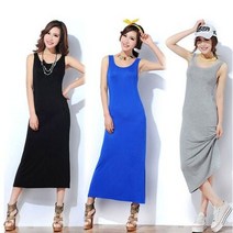 [오노마] ONM 민소매 나시 슬림핏 롱원피스 비치룩 바캉스 데일리룩