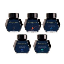 france ink refill waterman 기록 만년필 50ml bottle, 블루블랙