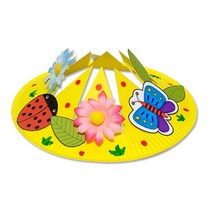 유아미술 어린이용 종이접시로 숲속모자 만들기