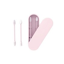 면봉 수정 메이크업 클렌징 긴면봉 두피 스켈링 솜방망이5색 재사용 가능한 면봉 2pc 휴대용 실리콘 청소, 04 A04 2PCS