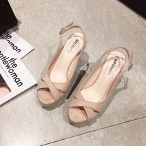 여성 여름 웨지힐 플랫폼 키높이 통굽 샌들
