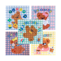 [리틀데이지] 곰돌이 다용도 지퍼 파우치 50매 세트, 11_체크 믹스 (50매)