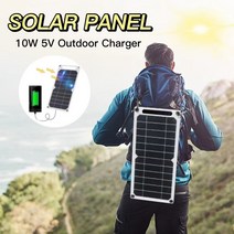 태양광 패널 인버터 설치 태양열 USB 10W 5V 고전력 야외 방수 하이킹 캠핑 휴대용 셀 보조베터리 배터리 열 충전기 핸드폰
