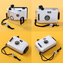 마트498 방수 토이카메라(화이트블랙) 아날로그카메라 다회용필름카메라 수동필름카메라 여행용 필카 어린이용