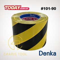 덴카 안전띠 사선형 테이프 101-90 안전주의 표시용 테잎 폭 90mm x 10M, 5개입